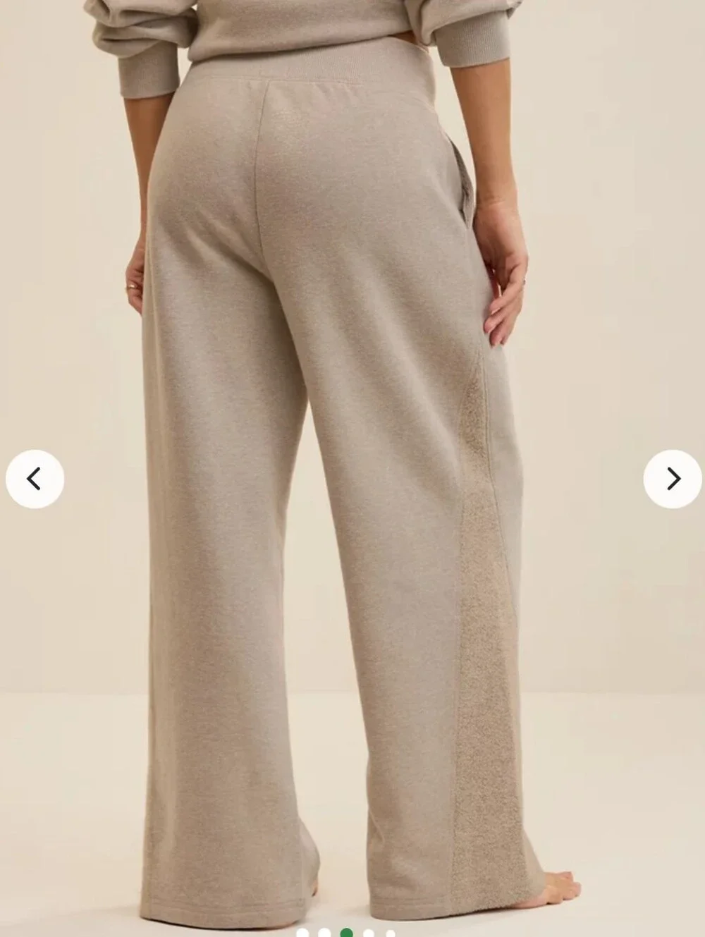 Aerie Apres-Chill Trouser Size XL Short Neutral Beige Wide-leg Chenille - Picture 3 of 16
